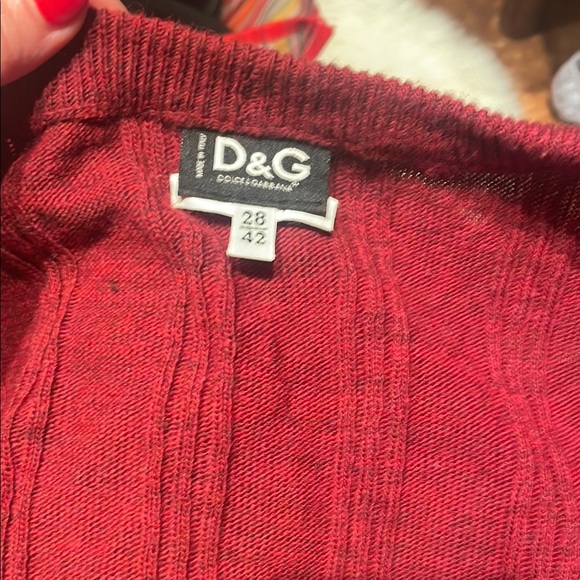 D&G Women’s Burgundy Red Ribbed Cardigan - Picture 1 of 5